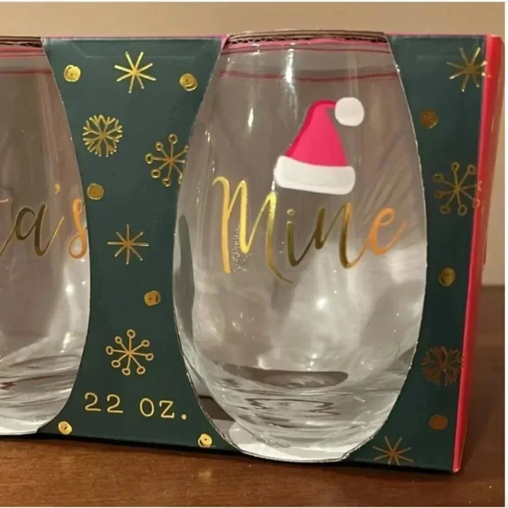 NEW Francesca's Christmas Wine Glasses | Stemless Wine Glasses | Wine Glasses